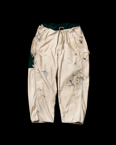 AN297-W DART PAINT PAINTER EASY PANTS OFF WHITE ×GREEN