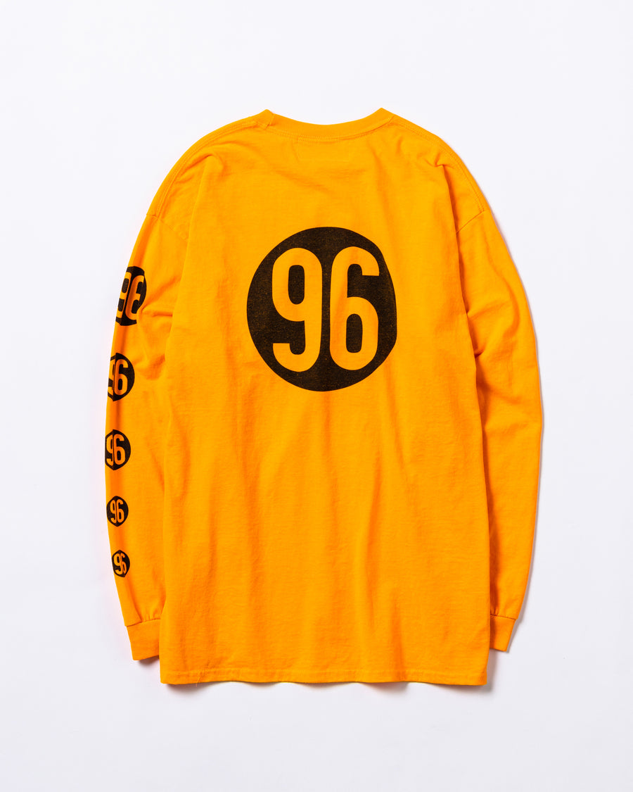 ANACHRONORM ナンバー"96" ロングスリーブTシャツ オレンジ | GILDAN 6.0oz オープンエンド糸 ワンウォッシュ 90sスケートブランド ロゴモチーフ