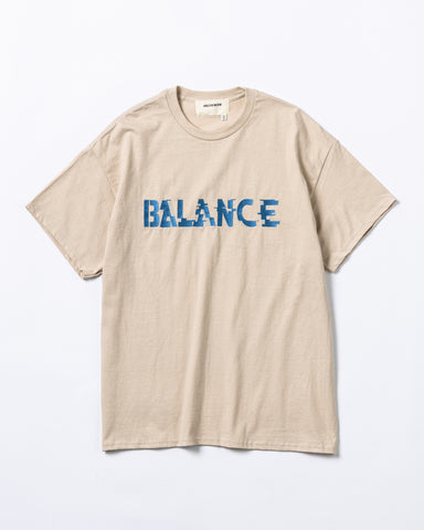 AN302 GLITCH EMBROIDERY S/S T-S BEIGE