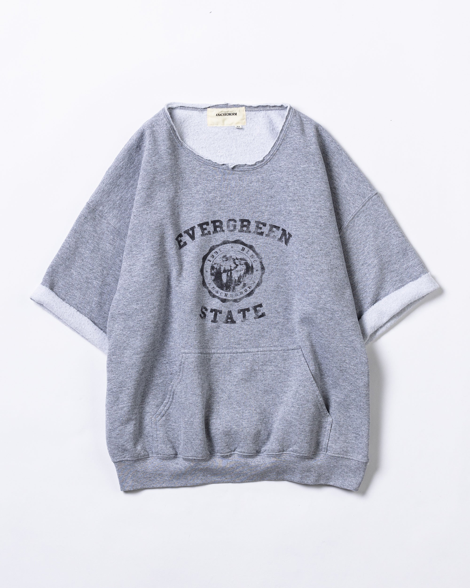 COLLEGE CUT-OFF S/S SWEAT GRAY – ANACHRONORM