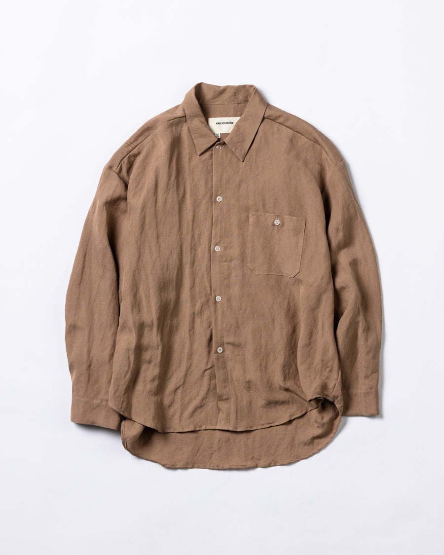 AN282 RAYON ReSIZE LONG SHIRTS BEIGE