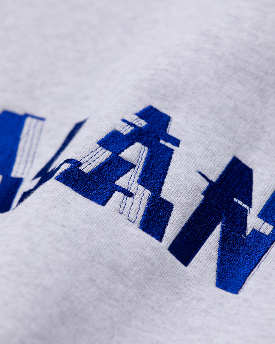 AN300 GLITCH EMBROIDERY SWEAT WHITE GRAY