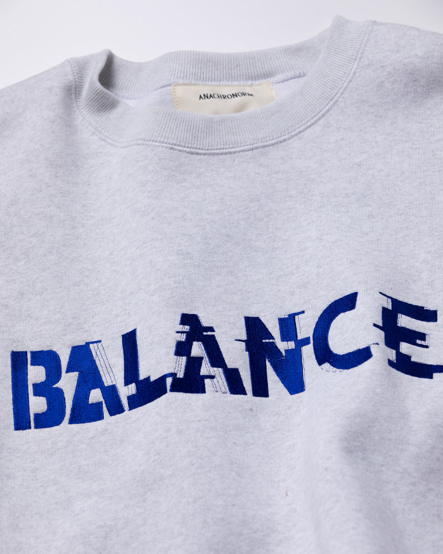 AN300 GLITCH EMBROIDERY SWEAT WHITE GRAY