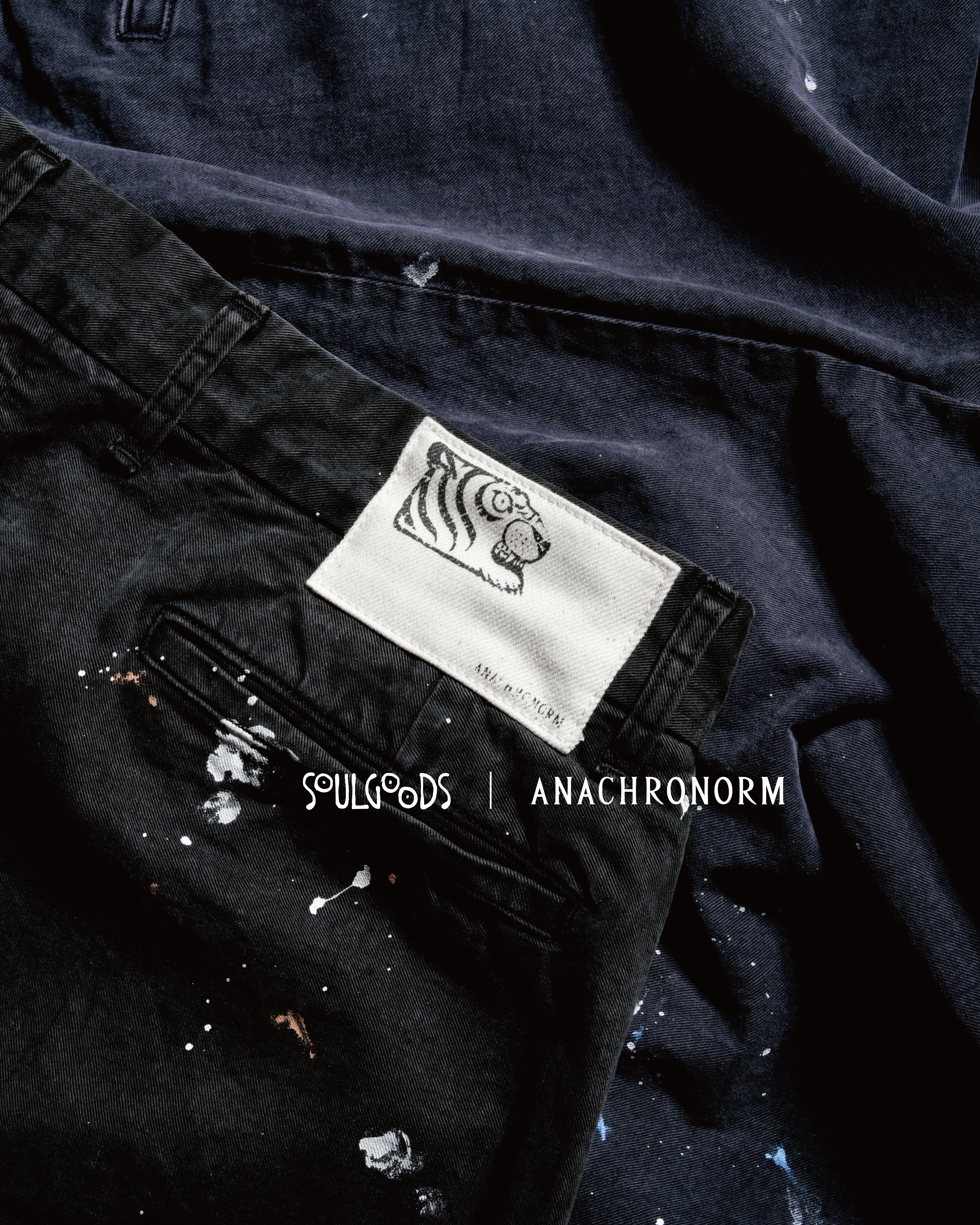 SOULGOODS ANACHRONORM スペシャルコラボレーション　ペイントチノトラウザー