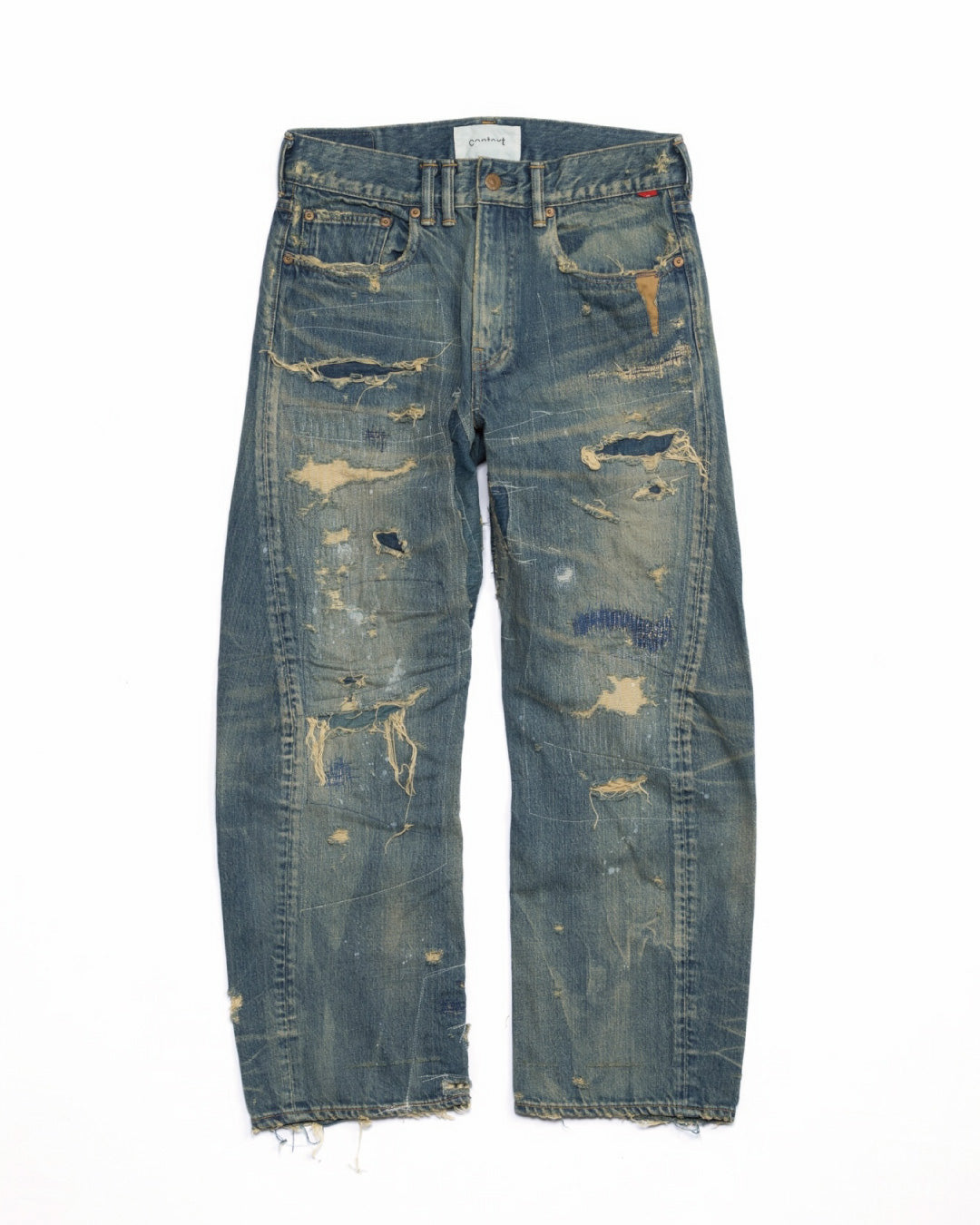 CONTEXT-002-RE DRAPED STRAIGHT 5P DENIM PANTS – TIME RECONSTRUCTED INDIGO(REMAKE)