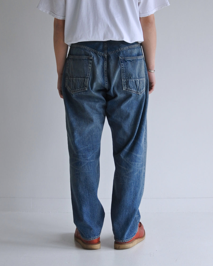 ANACHRONORM レギュラーテーパード 5Pパンツ インディゴ 5年ウォッシュ | 12.5oz セルビッチデニム エイジング加工 アタリ 日本製