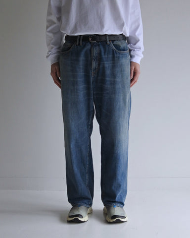 AN333-W CHEAK COMBI DENIM 5P PANTS INDIGO(AGING)