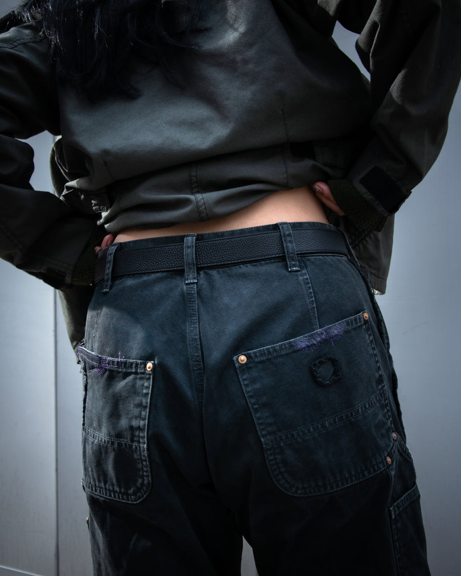 FIFTH ＋ ANACHRONORM  Ripped Double Knee Pants BLACK