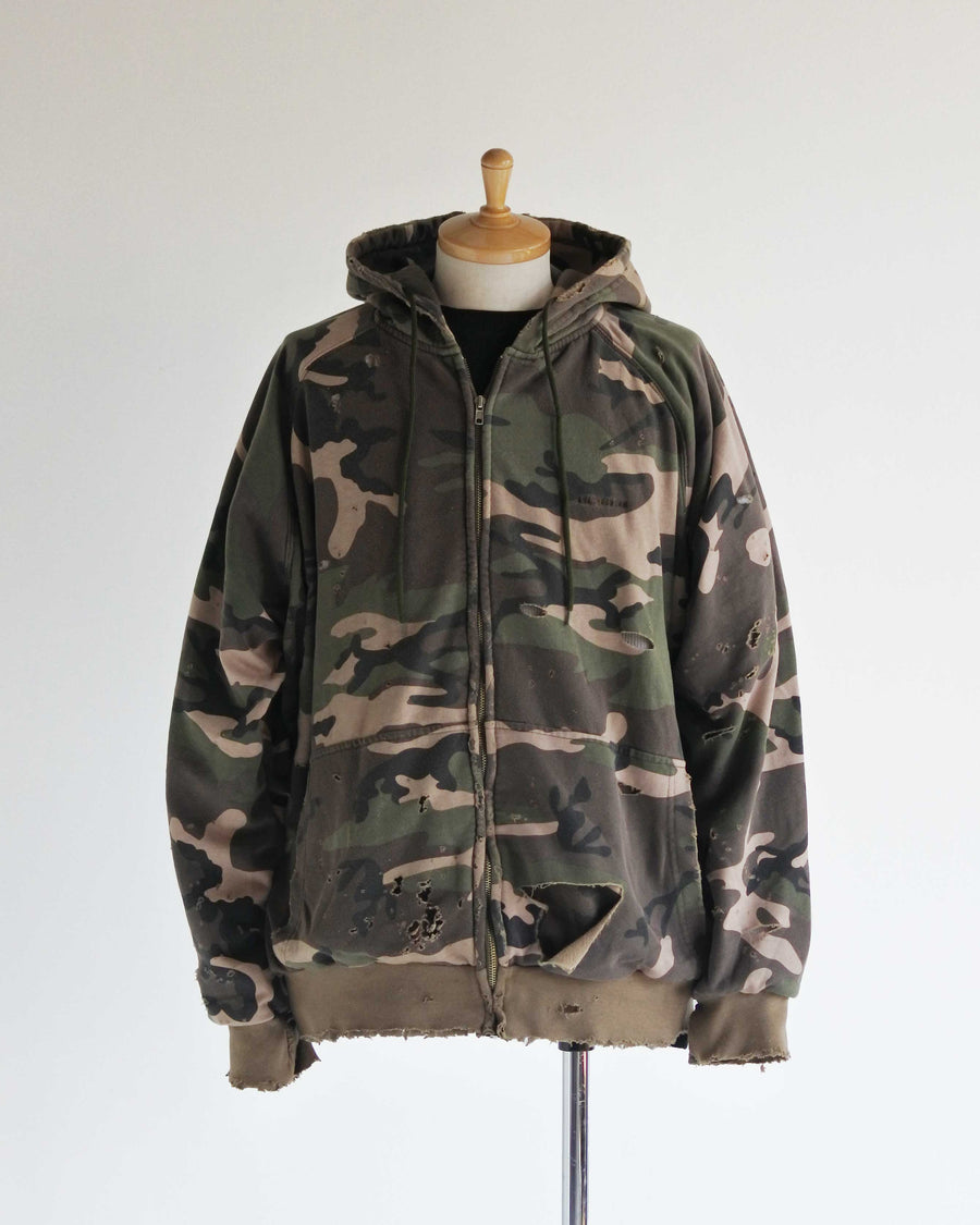 HARD DAMAGED INNER WAFFLE SWEAT PARKA WOODLAND