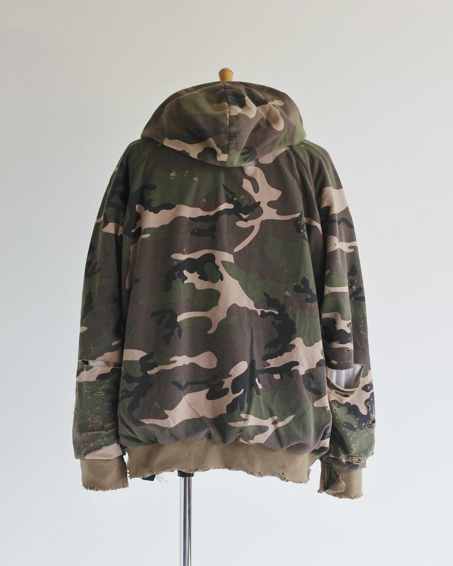 HARD DAMAGED INNER WAFFLE SWEAT PARKA WOODLAND