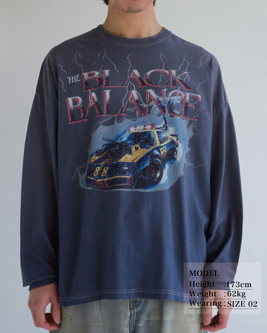 ANACHRONORM ダイド カスタムカー グラフィック ロングスリーブTシャツ ダスティネイビー | 5.6ozコーマ天竺 アメリカンカルチャーモチーフ 特殊染色 変色加工 一点一点
