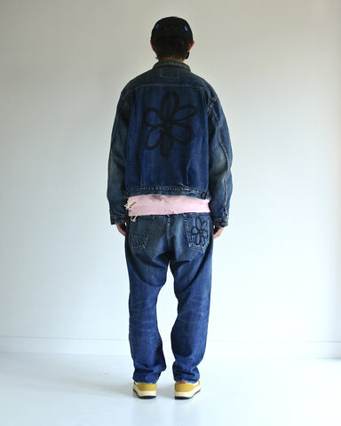 AN20TH-011 AN×NIC HAND PRINT FLOWER DENIM JACKET INDIGO(AGING)