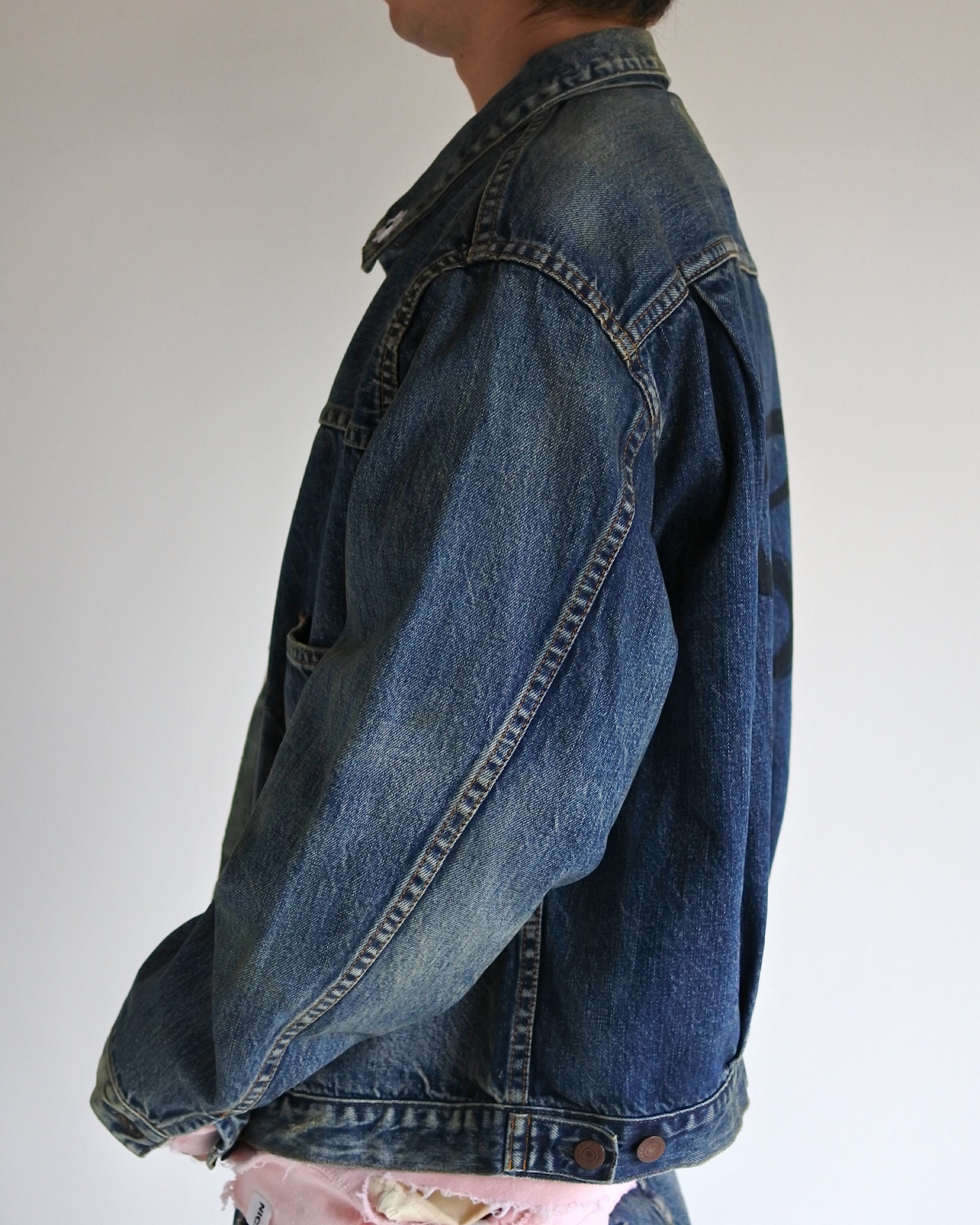 AN20TH-011 AN×NIC HAND PRINT FLOWER DENIM JACKET INDIGO