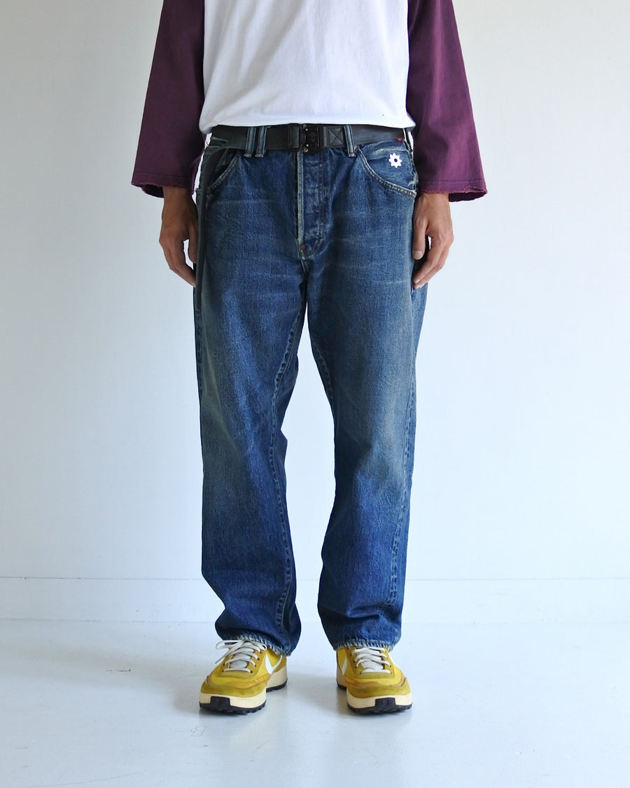 AN20TH-012 AN×NIC HAND PRINT FLOWER DENIM PANTS INDIGO(AGING)