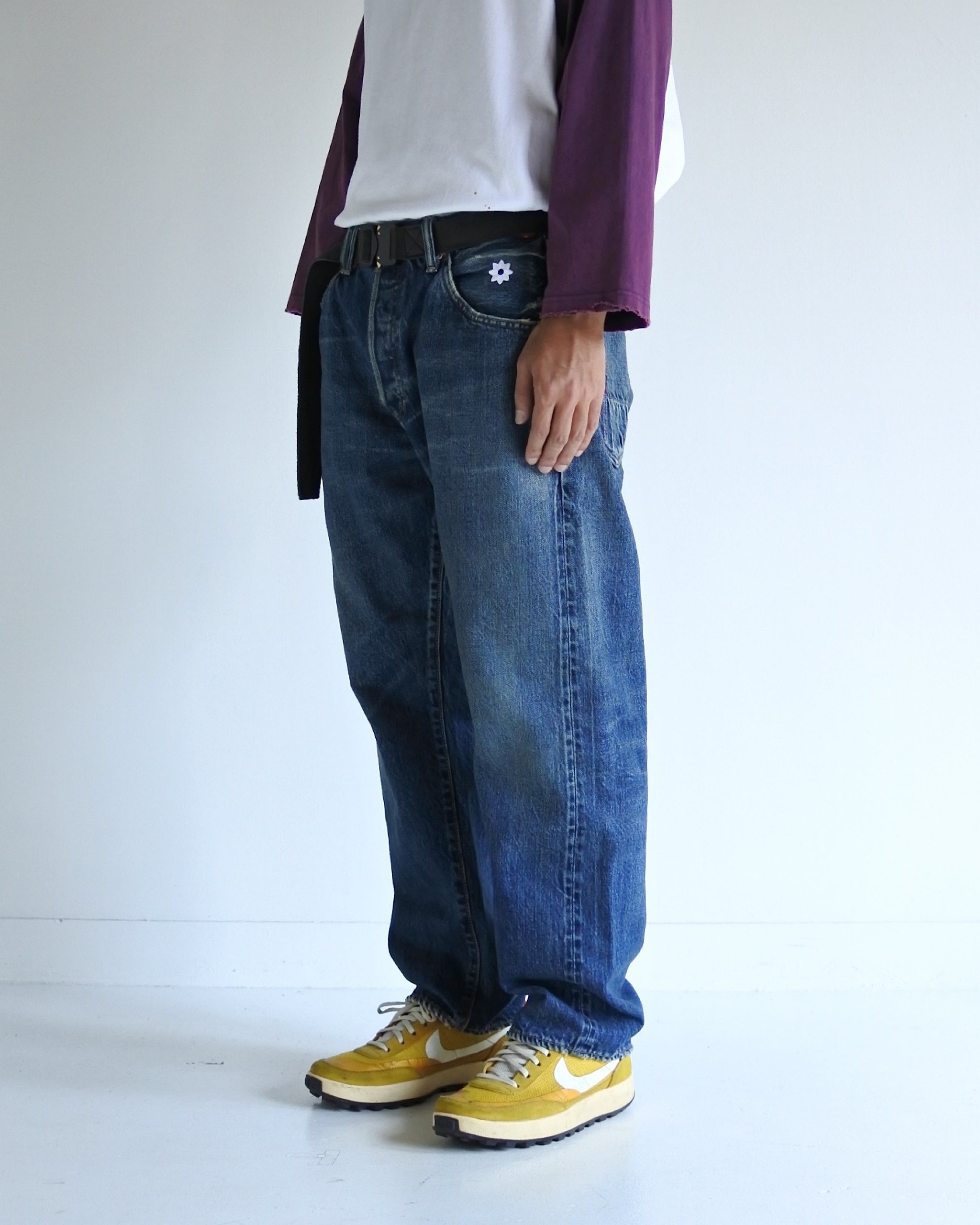 AN20TH-012 AN×NIC HAND PRINT FLOWER DENIM PANTS INDIGO(AGING AN20TH-012 AN×NIC HAND PRINT FLOWER DENIM PANTS INDIGO(AGING