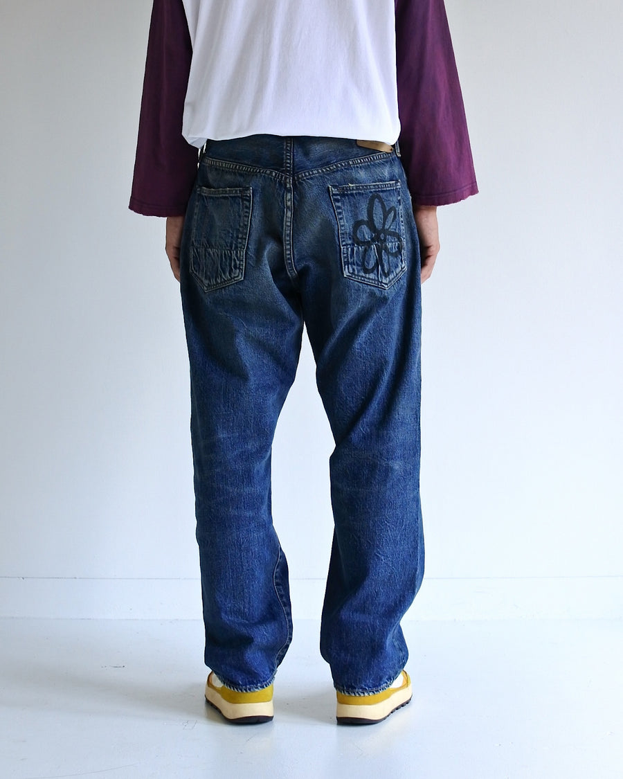 AN20TH-012 AN×NIC HAND PRINT FLOWER DENIM PANTS INDIGO(AGING)
