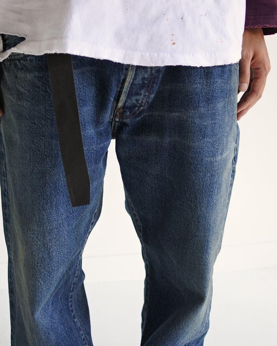 AN20TH-012 AN×NIC HAND PRINT FLOWER DENIM PANTS INDIGO(AGING)