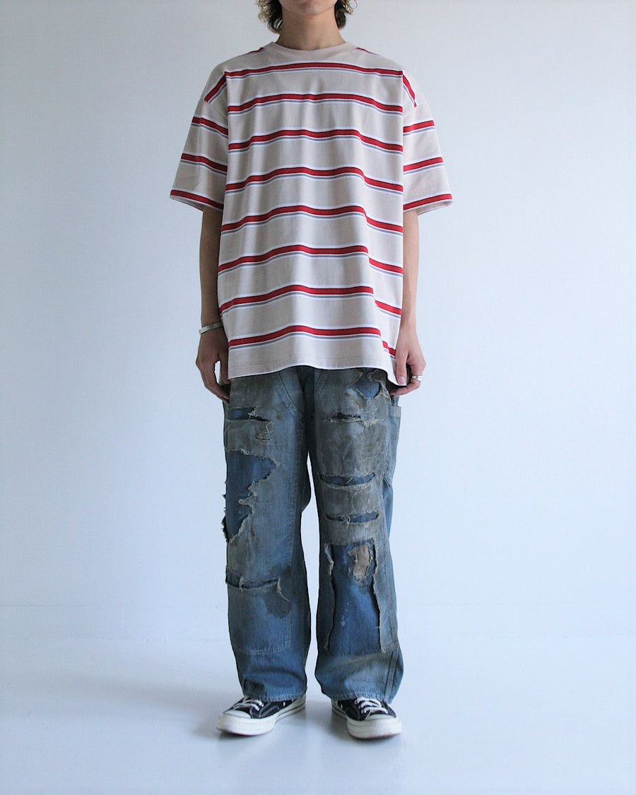 AN295 90's MULTIBORDER S/S T-S BEIGE