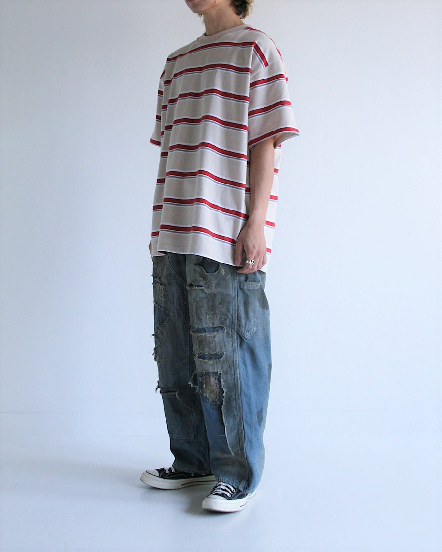 AN295 90's MULTIBORDER S/S T-S BEIGE