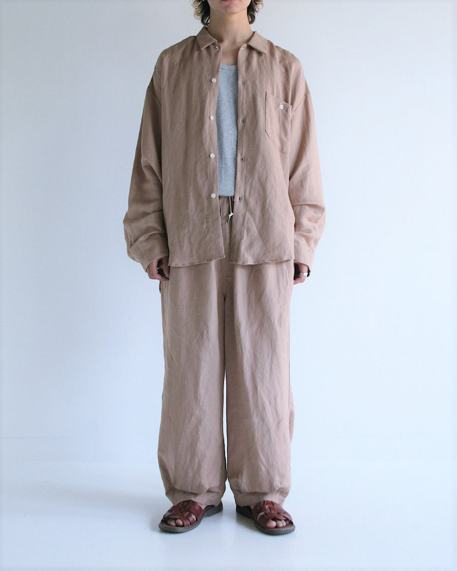 AN282 RAYON ReSIZE LONG SHIRTS BEIGE