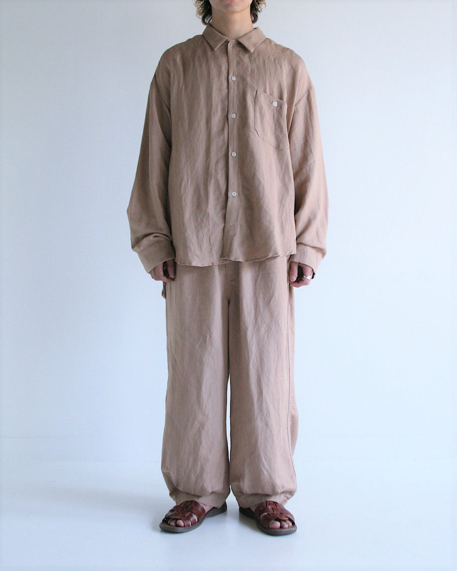 AN282 RAYON ReSIZE LONG SHIRTS BEIGE