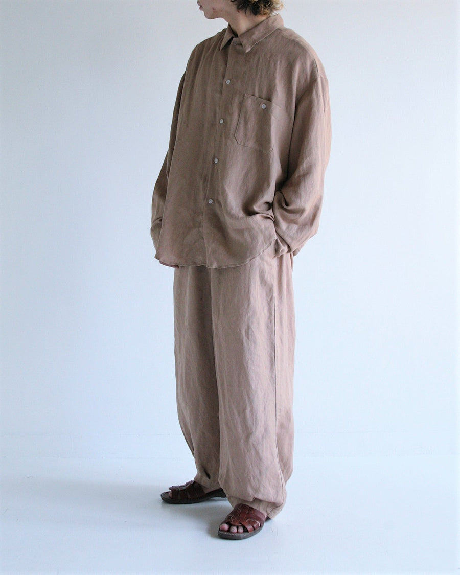 AN282 RAYON ReSIZE LONG SHIRTS BEIGE