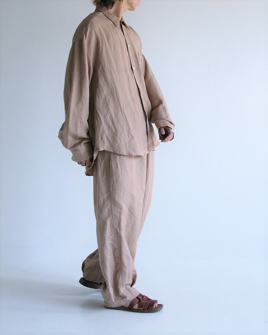 AN282 RAYON ReSIZE LONG SHIRTS BEIGE