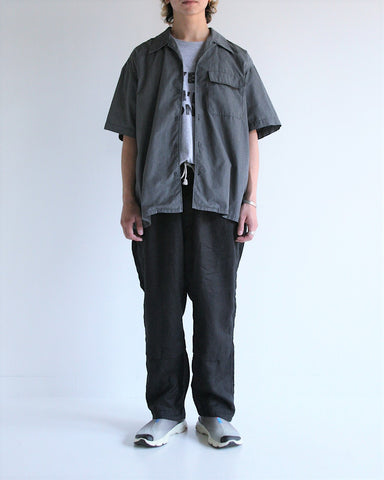 AN288 VENTILATED S/S OPEN COLLER SHIRTS BLACK