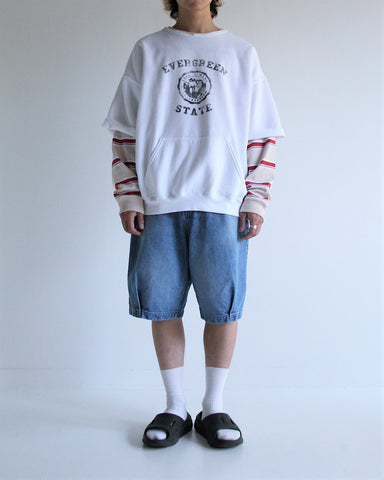 AN285 COLLEGE CUT-OFF S/S SWEAT WHITE