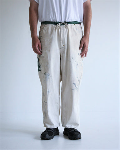 AN297-W DART PAINT PAINTER EASY 裤子 灰白×绿色