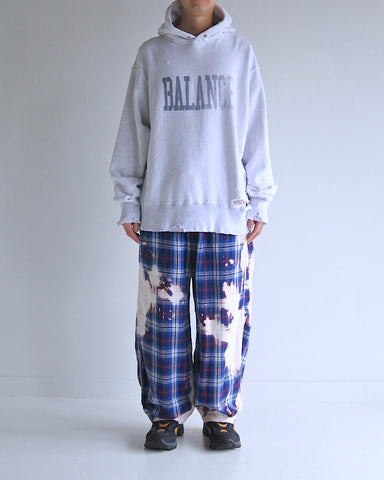 AN331 BALANCE DAMAGED SIDE LIB SWEAT PARKA NAVY PRINT