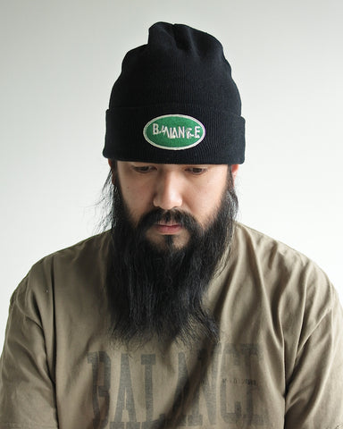 ANNK002 GLITCH EMBROIDERY BEANIE BLACK