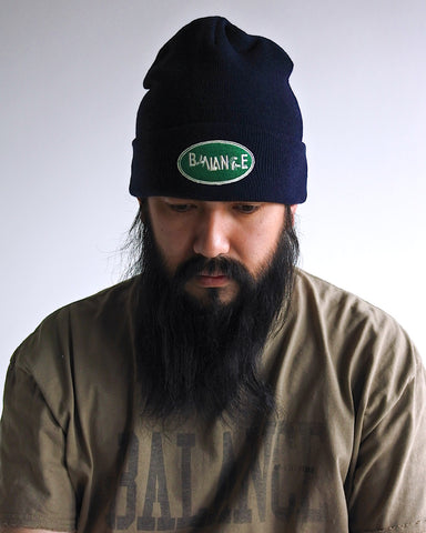 ANNK002 GLITCH EMBROIDERY BEANIE NAVY