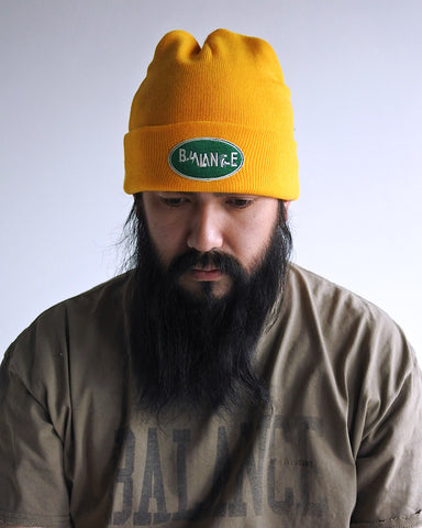 ANNK002 GLITCH EMBROIDERY BEANIE YELLOW