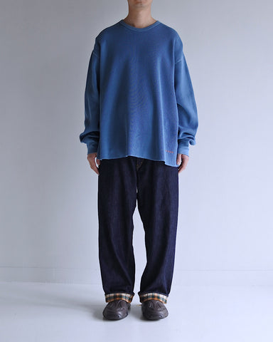 AN314 HEAVY WAFFLEL L/S T-S LIGHT BLUE