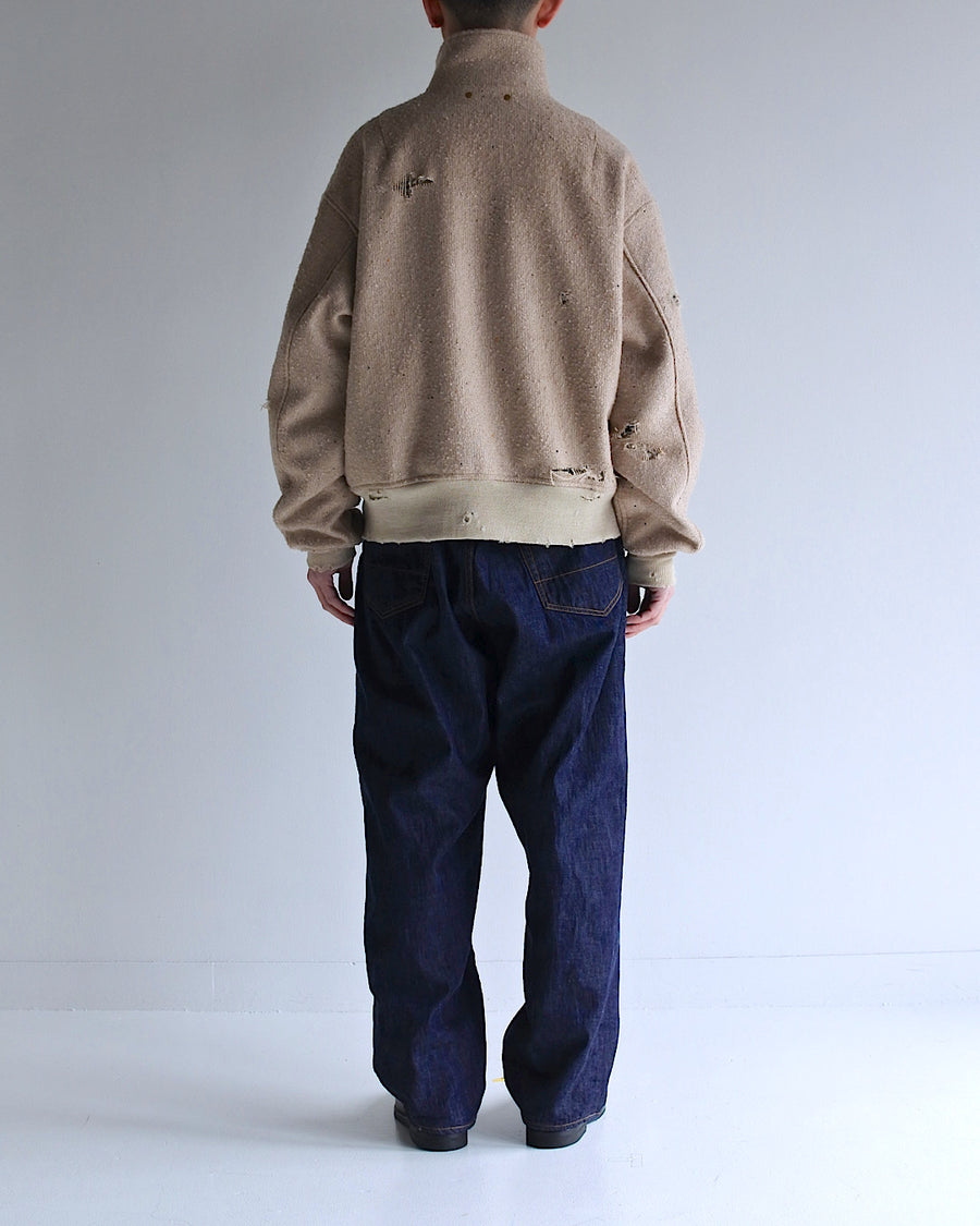 AN320 DAMAGED TWEED DRIZZLER JACKET BEIGE