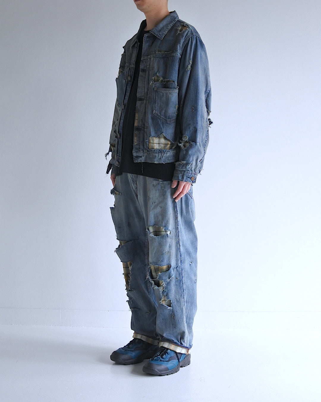 AN332-R CHEAK COMBI DENIM JACKET INDIGO(REMAKE) – ANACHRONORM
