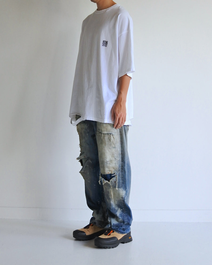 AN361 EMBROIDERY DAMAGED S/S T-S WHITE