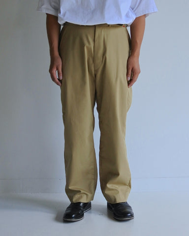 AN363 NO TUCK WIDE CHINO TROUSERS BEIGE