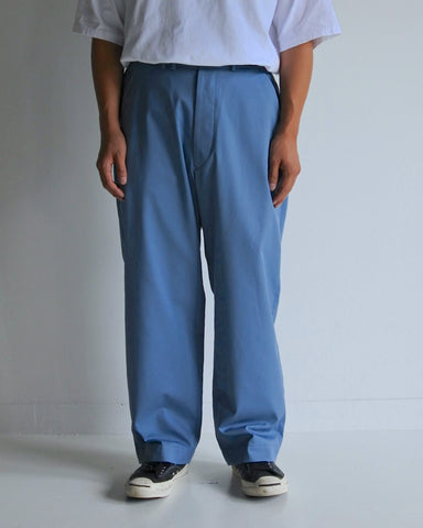 AN363 NO TUCK WIDE CHINO TROUSERS BLUE GRAY