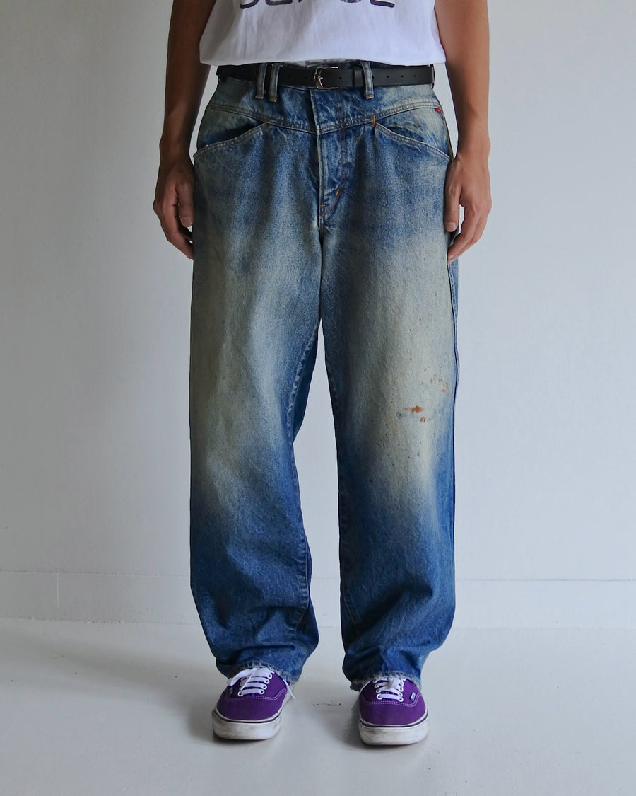 AN339-W FRONT YORK WASHED DENIM PANTS INDIGO (AGING)