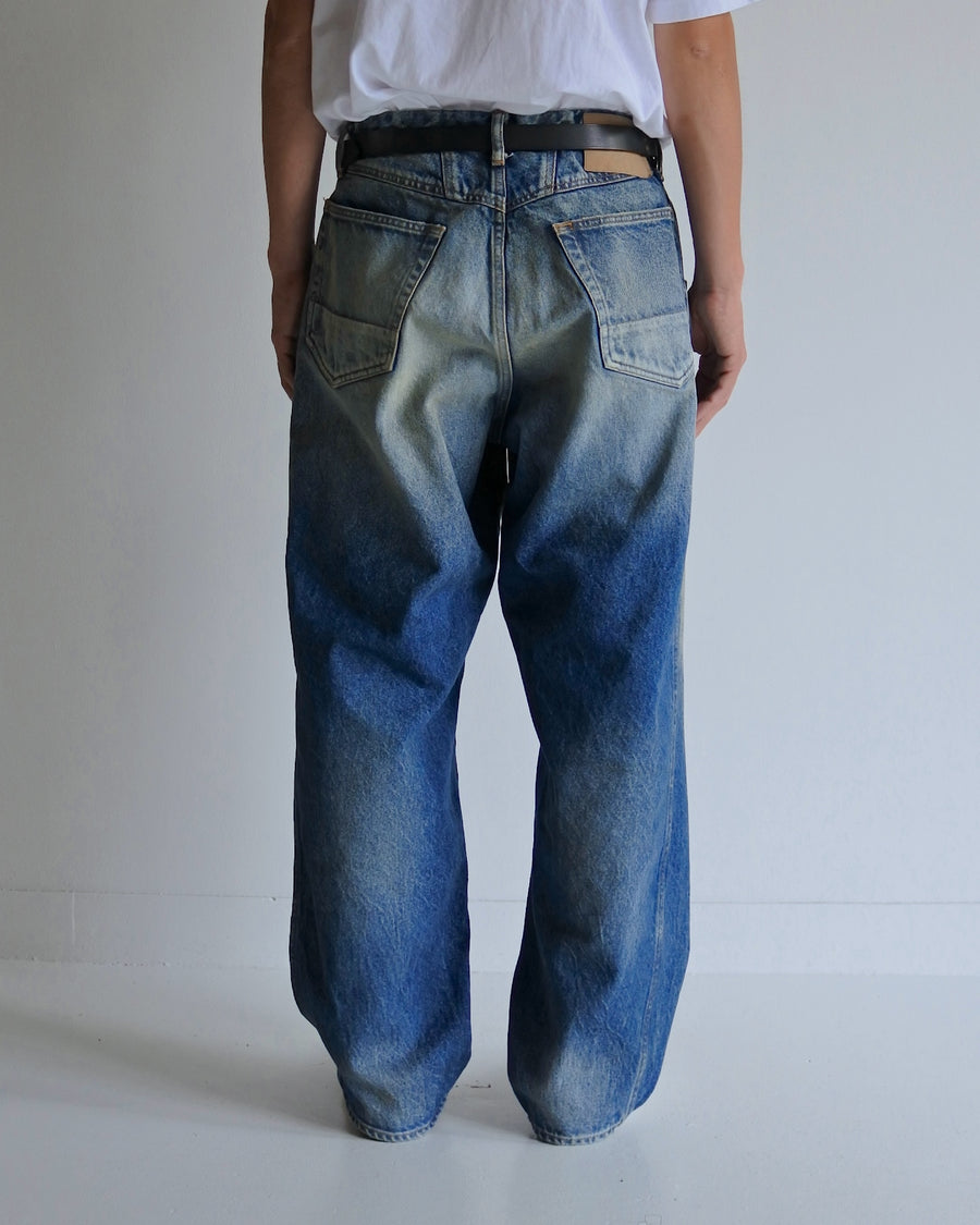 AN339-W FRONT YORK WASHED DENIM PANTS INDIGO (AGING)