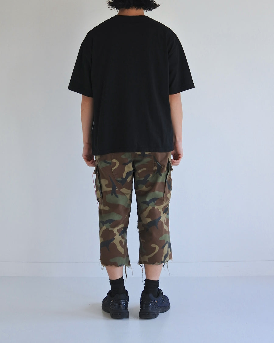 AN367 GRADATION PRINTED S/S T-S BLACK