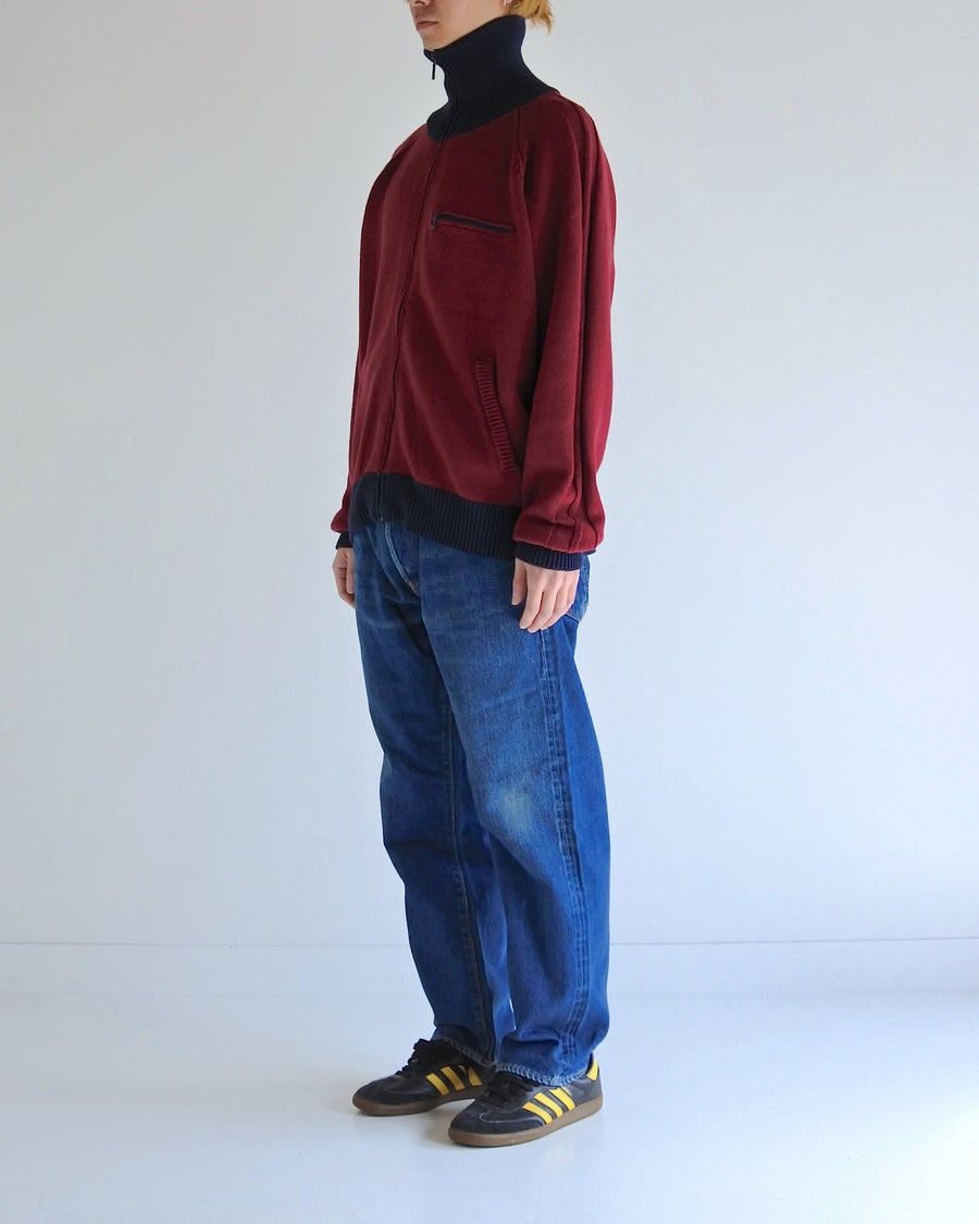 ANACHRONORM /BICOLOR DRIVERS KNIT BURGUNDY