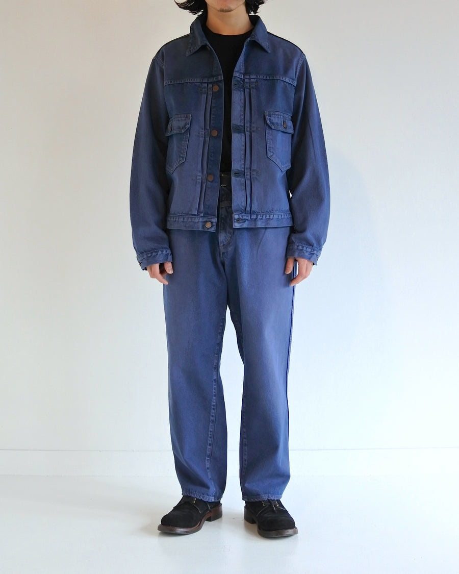 AN382 COLOR DYED FRONT TUCK DENIM JACKET TYPE2 INDIGO×GRAY