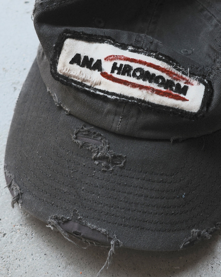 ANACHRONORM / DISTRESSED PATCH 6PANEL CAP - CHARCOAL [BALANCE EXCLUSIVE]