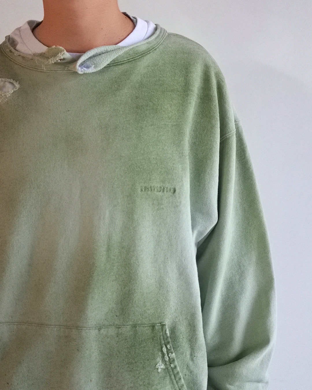 AN269 DYED CUT-OFF SWEAT PARKA / MINT(exclusive color