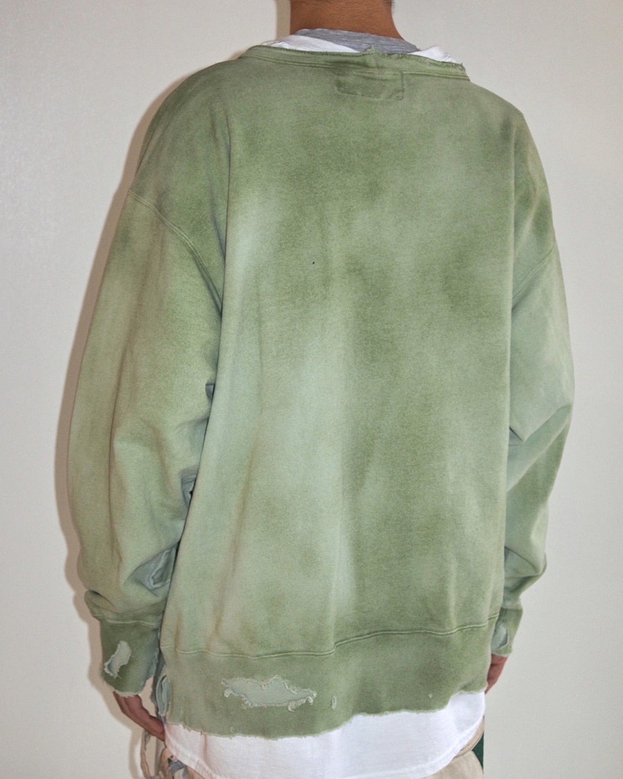 AN269 DYED CUT-OFF SWEAT PARKA / MINT(exclusive color)