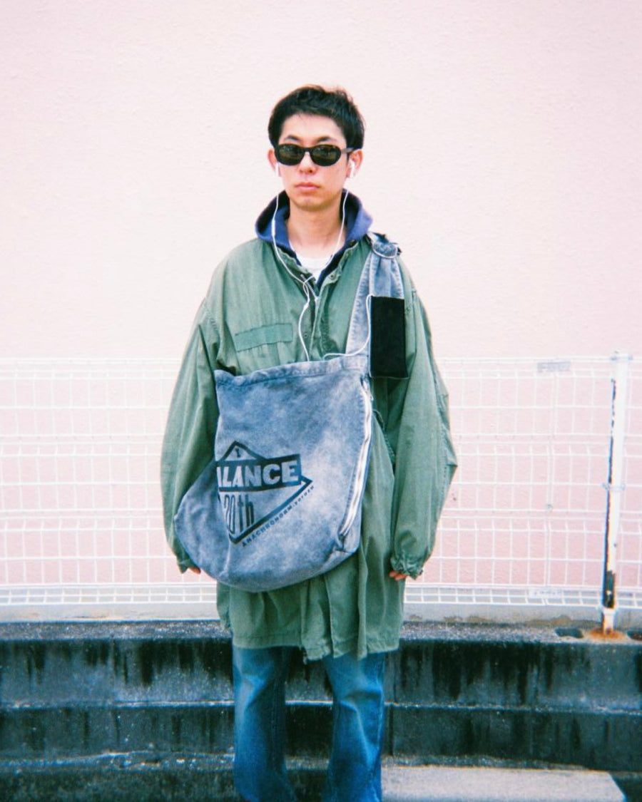 AN20TH-013 SULFUR DYED CANVAS タスキショルダー BLACK