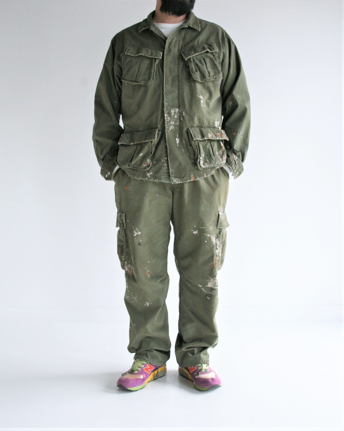 AN241 DIRT PAINT FATIGUE JACKET OLIVE – ANACHRONORM